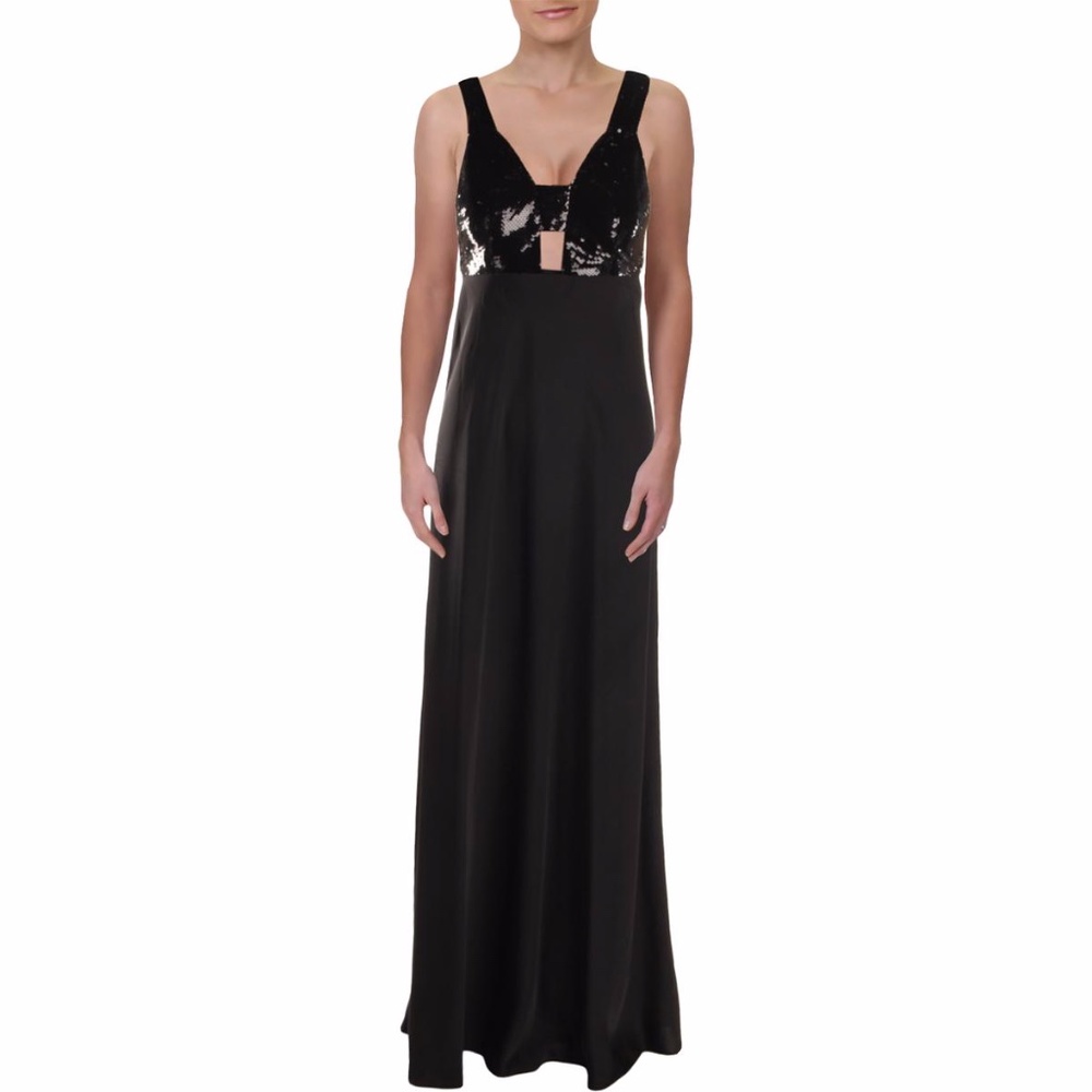 JILL JILL STUART SATIN SEQUIN EVENING DRESS